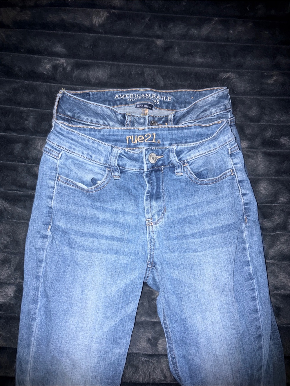 rue21 and American eagle Women's Light Blue High-Rise Jeans bundle